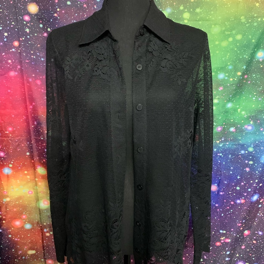 🤑 5 for $25 
NY & Co Black Lace Blouse